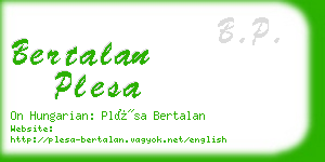 bertalan plesa business card